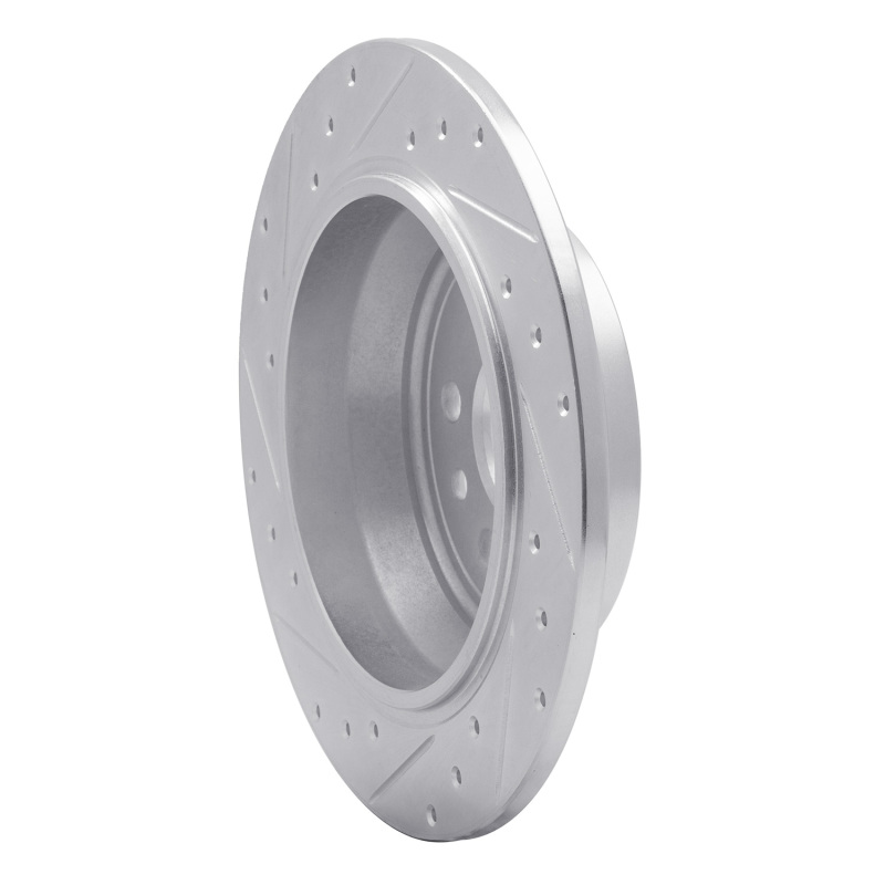 Land Rover LR2 Brake Rotor (1) - Rear Right - R1 Concepts - Drilled & Slotted - Silver - `13-`15